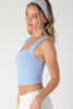 Seamless Double Lace Square Crop Top