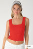 Seamless Double Lace Square Crop Top