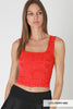 Seamless Double Lace Square Crop Top