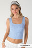 Seamless Double Lace Square Crop Top