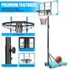 Kids Basketball Hoop Adjustable 5.6-7ft with Wheels
