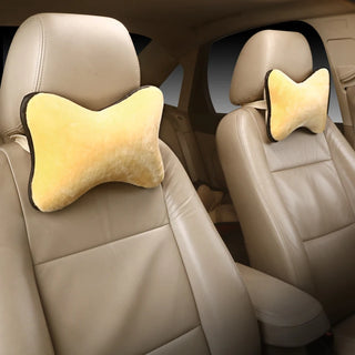 Winter 2 PCS Brand New Car Neck Pillow Artificial Plush Soft Warm 4 Colors Headrest Automobile Accessories Fit for Most Cars