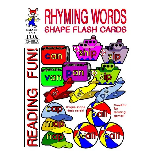 Rhyming Words Shape Flash Cards - Paperback
