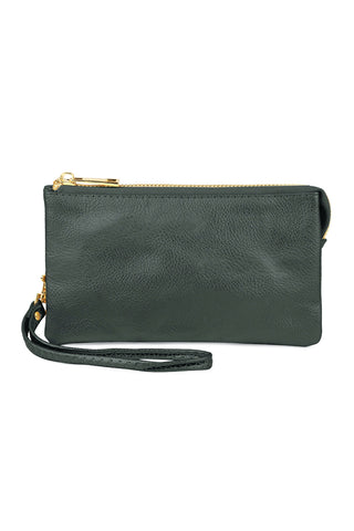 Buy dark-green 005 - Leather Wallet With Detachable Wristlet