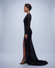Midnight Leopard Asymmetric Gown