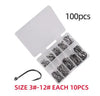 100pcs/Box Fishing Hooks Set With Fishing Tackle Box Saltwater Fresh Water