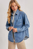 DENIM BUTTON DOWN OVERSIZED SHIRTS: MED.WASH