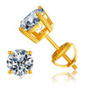 Classic Screw Back 925 Sterling Silver 6.5mm 1ct VVS Moissanite Diamond Stud Earrings