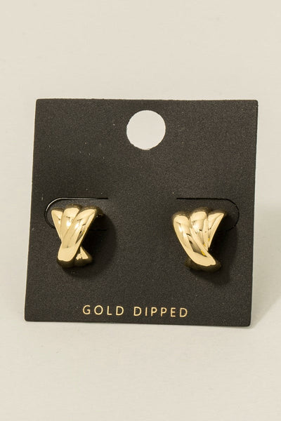 Gold Dipped Staggered Layered Hoop Earrings