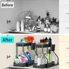 2-Piece Under Sink Organizer with Sliding Shelves – Multi-Purpose Storage Rack