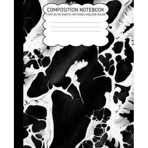 College Ruled Composition Notebook: Marble Cute Composition Notebook College Rule 7.5 X 9.25 100 Pages - Paperback
