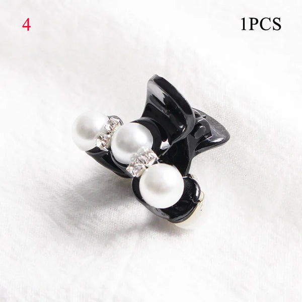 Korean Sweet Mini Round Pearl Hairpins for Women Girls Hair Claw Barrettes Hair Crab Clips Styling Make UP Tool Hair Accessories