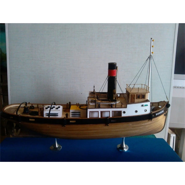 1/50 Wooden Tugboat Model Assembly Kit DIY SANSON Adult Building Model Toy Birthday Gift Collection Decoration