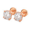 Classic Screw Back 925 Sterling Silver 6.5mm 1ct VVS Moissanite Diamond Stud Earrings