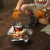 Outdoor BBQ flame-retardant gloves thickened cowhide cover wear-resistant camping protective cover