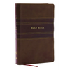 NKJV Personal Size Large Print Bible with 43,000 Cross References, Brown Leathersoft, Red Letter, Comfort Print - Imitation Leather