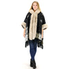 Faux Fur Snow Pattern Hoodie Shawl P3804 (1PC)