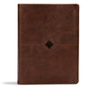 CSB Day-By-Day Chronological Bible, Brown Leathertouch: Black Letter, 365 Days, One Year, Ribbon Marker, Sewn Binding, Easy-To-Read Bible Serif Type - Imitation Leather