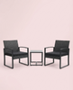 3-Piece Outdoor Patio Furniture Set – Wicker Chairs + Bar Table with Cushions