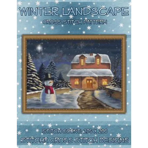 Winter Landscape Cross Stitch Pattern - Paperback