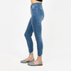 Pearl Beaded Distressed Hem Capris