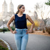 Scalloped Embroidered Eyelet Hem Capris