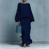Women's Long Sleeve Top & Irregular Hem Skirt Set | Elegant Solid Color 2-Piece in 4 Colors