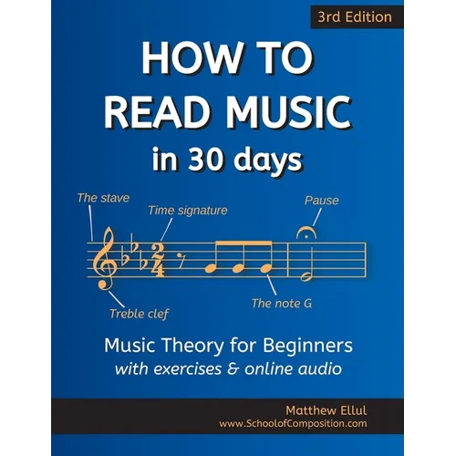 How to Read Music in 30 Days: Music Theory for Beginners - with exercises & online audio - Paperback