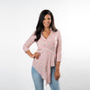 Asymmetric Hem Wrap Shirt