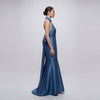 Scalloped Neck Back Bow Gown