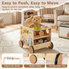 Wooden Push Walker 13-in-1 Activity Center with Storage