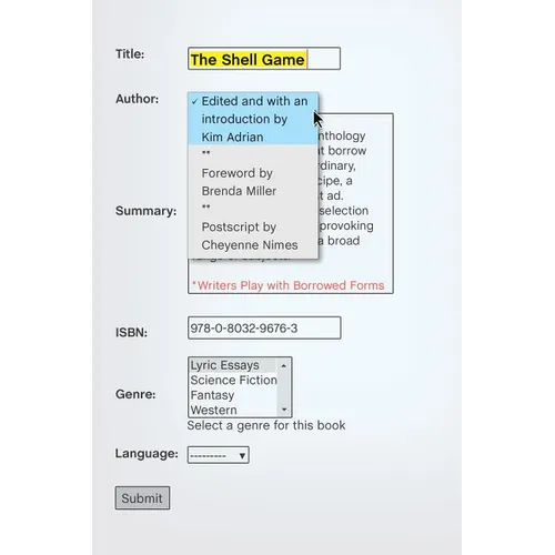 The Shell Game: Writers Play with Borrowed Forms - Paperback
