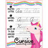 Cursive handwriting workbook: Unicorn Cursive Writing Practice Book Homework For Girl Kids Beginners How to Write Cursive Alfhabet Step By Step And - Paperback