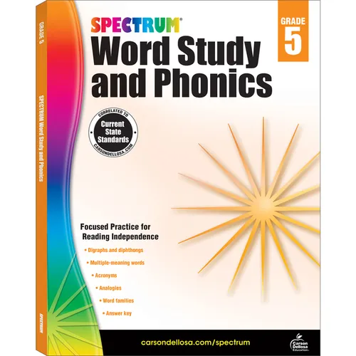 Spectrum Word Study and Phonics, Grade 5: Volume 84 - Paperback