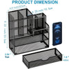 Iron Mesh Desk Organizer Multi-Layer Stationery Storage Box Office School Supplies