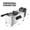 1700W Electric Deep Fryer 3L/5L Stainless Steel w Basket Timer Temperature