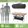 Portable Folding Camping Table for 4-6 People Adjustable Height Picnic BBQ Table