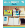 College Ruled Note Pad - 1 Subject - Paperback