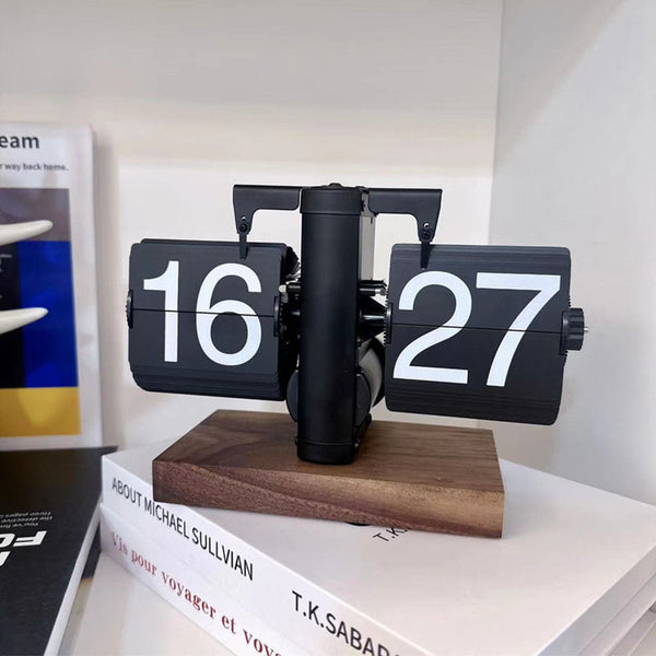 Retro flip digital clock, battery - powered mechanical clock for home & office decor