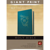 Holy Bible, Giant Print NLT (Red Letter, Leatherlike, Teal Blue) - Imitation Leather