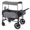 Foldable Wagon Stroller for 4 Kids with Removable Canopy and Adjustable Push