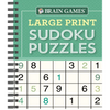 Brain Games - Large Print Sudoku Puzzles (Green) - Spiral