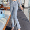 Kawaii Beaded Beauty High Waist Jeans