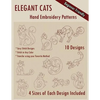 Elegant Cats Hand Embroidery Pattern - Paperback