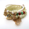 Elephant N Hamsa Charm Ball Bracelet BR2521-62 (12PC)