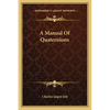 A Manual Of Quaternions - Paperback