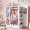 Kids Dress Up Storage with Mirror and Hanging Rack - Pink