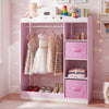 Kids Dress Up Storage with Full Length Mirror - Pink