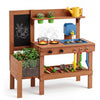Kids Mud Kitchen with Planter Box and 13 Accessories