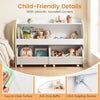 Kids Storage Organizer with Rolling Drawers & Bookshelf